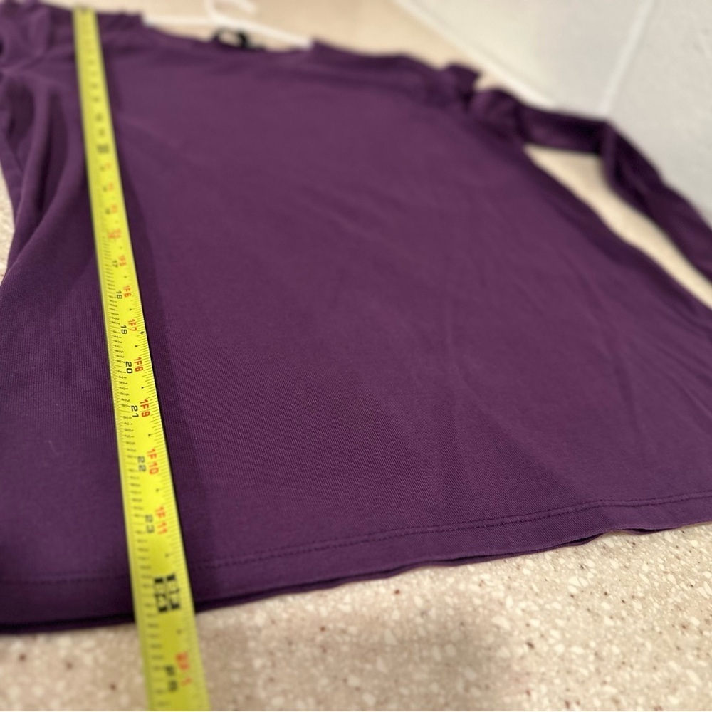 FREE* Lauren Ralph Lauren Purple Long Sleeve Top 93%Cotton Signature Corner L - Picture 14 of 16
